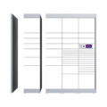 Front view of the Cleveron 301 parcel locker, depicting its modular design that allows for self-assembly of a machine tailored to one's required size.