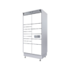 Cleveron 354 outdoor parcel locker in side view on a transparent background